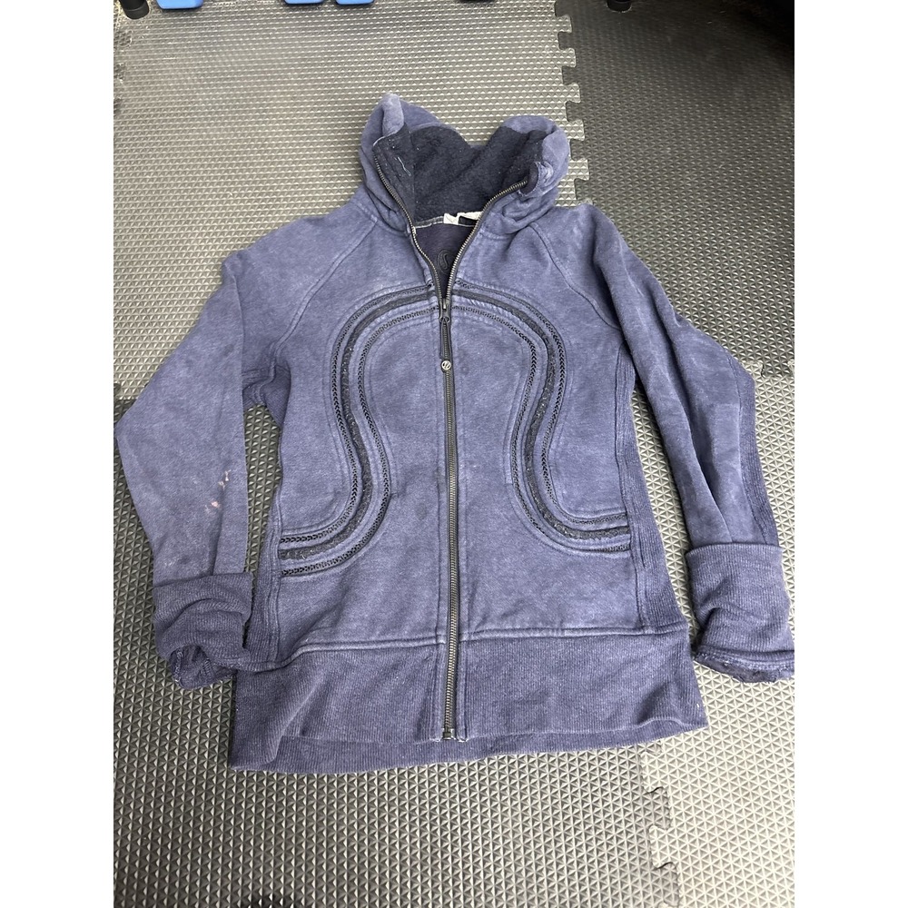 Lululemon Athletica Scuba Hoodie Full‎ Zip Jacket Women's Size 4 Faded Blue